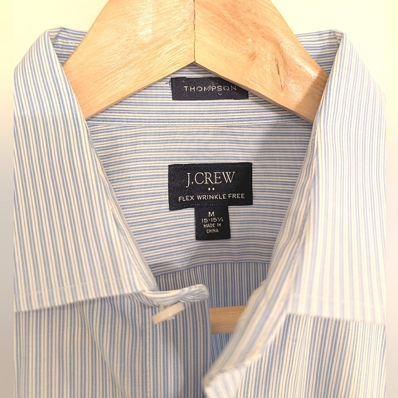 J. Crew mens dress shirt, blue stripe, medium - Picture 3 of 4